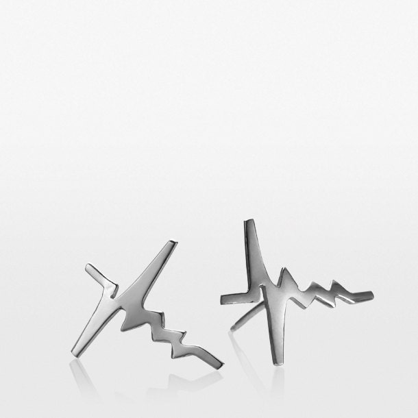 Amour Heartbeat stud earrings - Silver