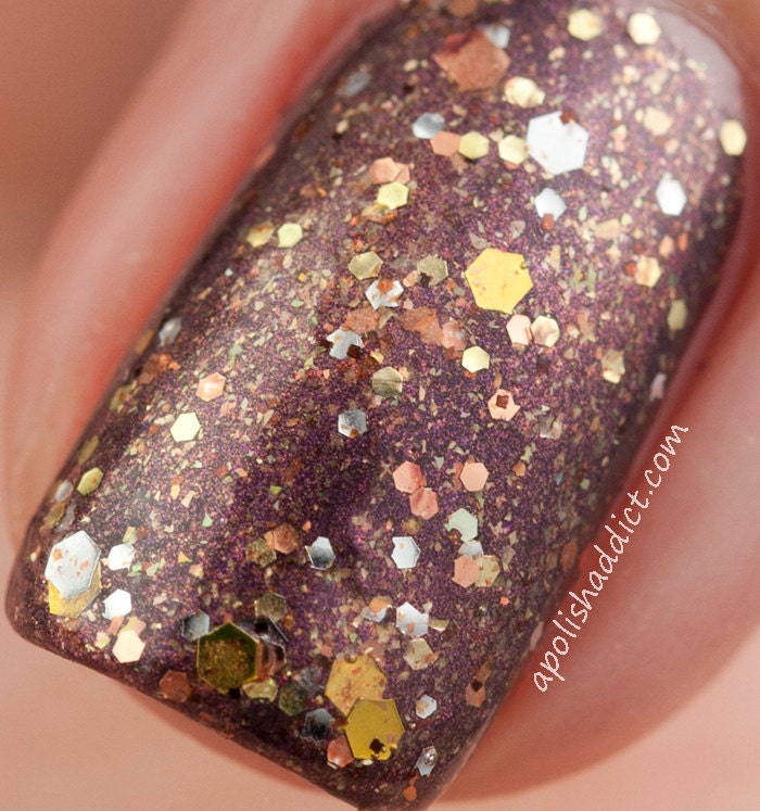 Stealing From Charity Nail Polish - MINI - color-shifting glitter topcoat