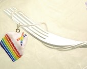 Rainbow Cake Necklace - Mini Food Jewelry - Dollhouse Food Miniature