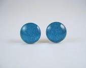 Shimmer Light Blue Nail Polish Earrings