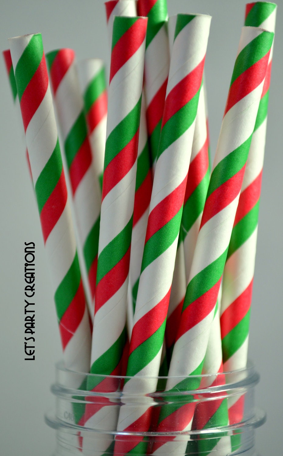 Red and Green Paper Straws--100 Red and Green Stripe Paper Straws, Holiday Paper Straws, Christmas Party, Christmas, Diy Flags Il_170x135
