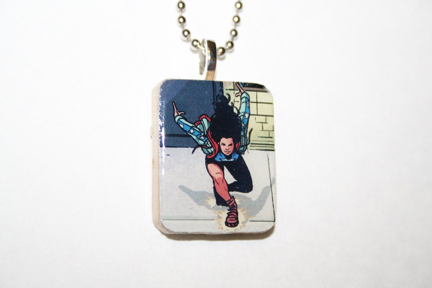 Miss America Chavez - Young Avengers Comic Book Decoupage Pendant