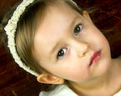 Beaded Headband, Wedding Headband, Bridesmaid Headband, White Beaded Headband, Dressy Headband, Toddler Headband, Girls Headband