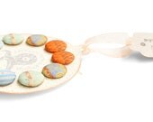 Fabric covered buttons handmade little retro Baloons buttons round colorful fun stylish