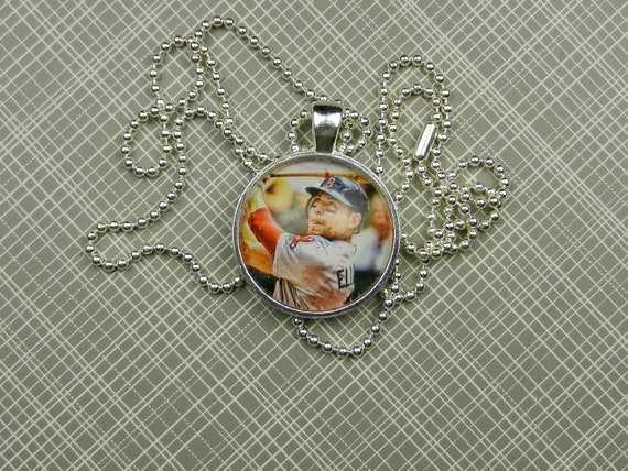 Jacoby Ellsbury Boston Red Sox Pendant In Silver Bezel, Trading Card Image