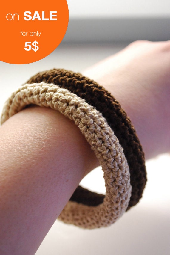 SALE - 2 Single crochet bracelets - color of choice - Teens & Women