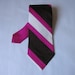 Custom Neapolitan Stripe Groom Men's Necktie Groomsmen Formal Wedding Accessory - Made to Order Silk Dupioni Tie