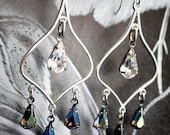 crystal chandelier earrings. modern moroccan boho chic by elfmadchen