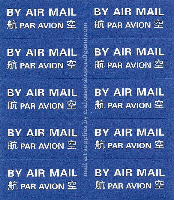 Chinese Air Mail Stickers - set of 20