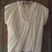 Vintage 50s Womens Blouse / White Lace / Nylon Acetate / Button Back