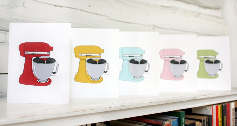Note Card Set - Kitchen Aid Mixers - Assorted Colors