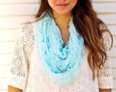 Infinity Ruffle Scarf Aqua - Infinity Scarf