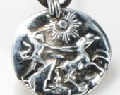 Apollo and the Chariot to the Sun - Solid Silver Key Ring and Charm