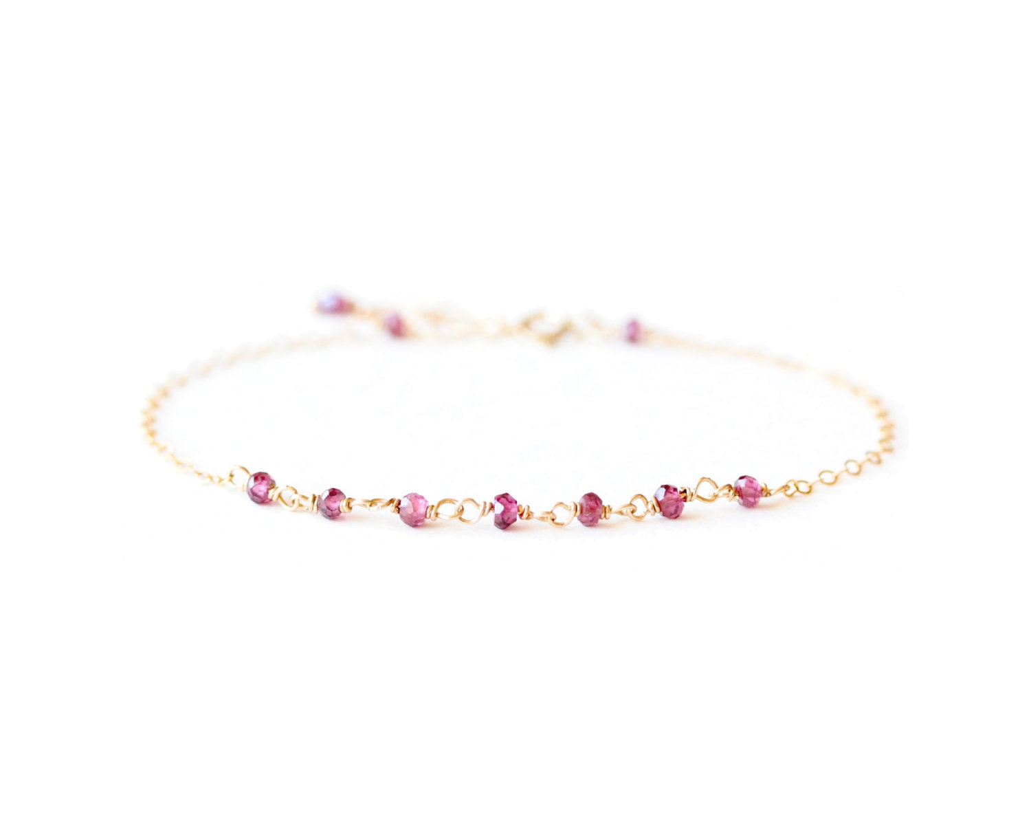 Linked Garnet Bracelet