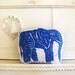 Plush Elephant Pillow. Woodblock Printed.Customizable Colors. Made to order.