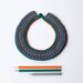 Crochet & felt collar - Crochet green cotton, gray felt fabric and handmade stitches. - SAMPLE