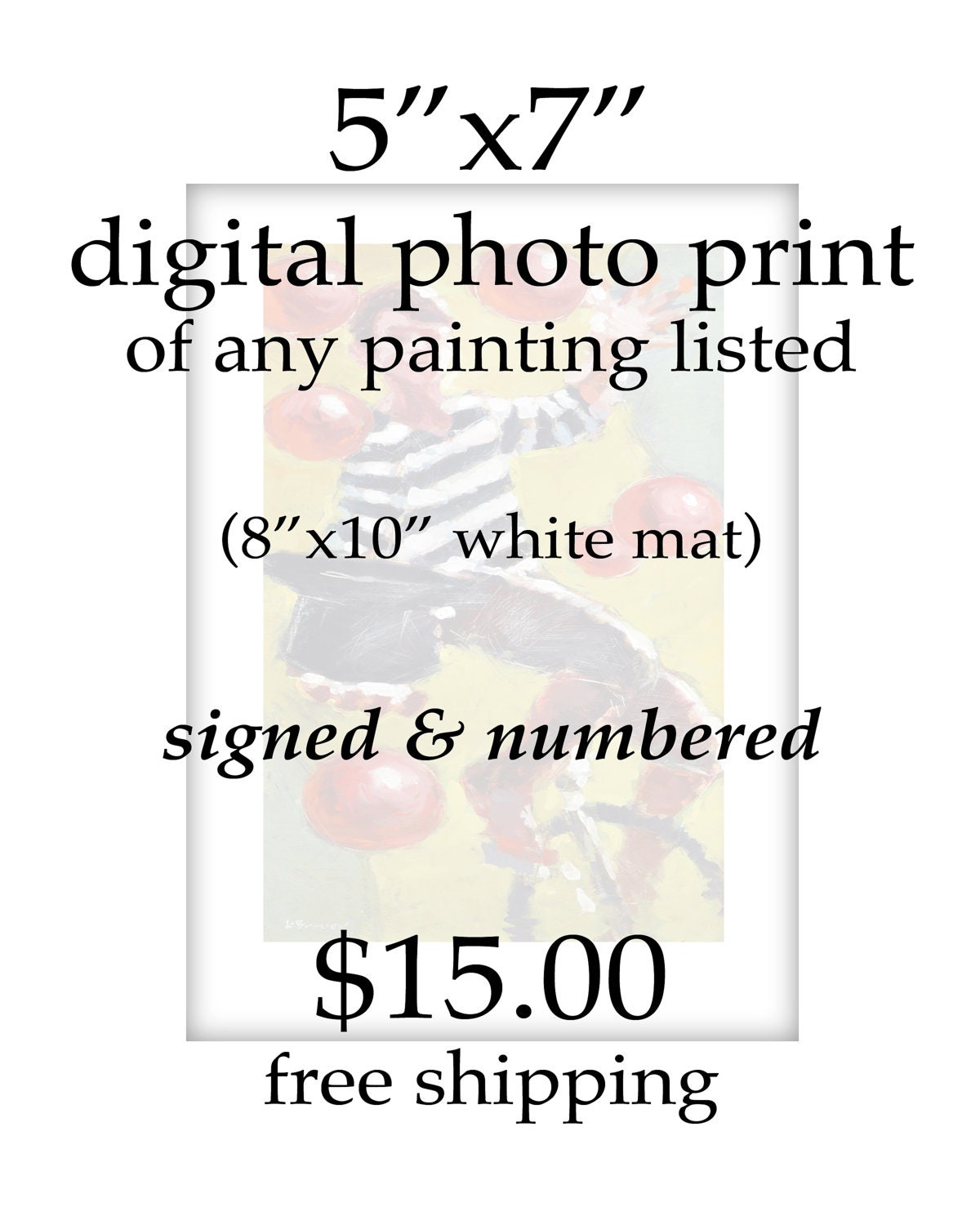 Limited edition affordable fine art reproduction print, 5" x 7", signed and numbered, free shipping