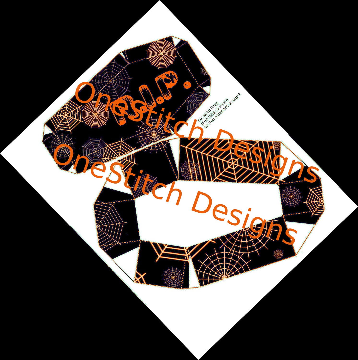 Coffin Box Printable Halloween Favor Box Spiderwebs RIP Goth Decor Black and Orange Printable Gift Instant Download