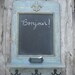 Le Grande Madame French Riviera Message Center - vintage style chalkboard with chalk holder, key hooks and shelf
