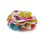 Girls Summer Hair Flower, Girls Fascinator, Little Girls Hair Clip, Cream Hair Clip, Colorful, Pink, Boho Hair Bow, Spring Inspired