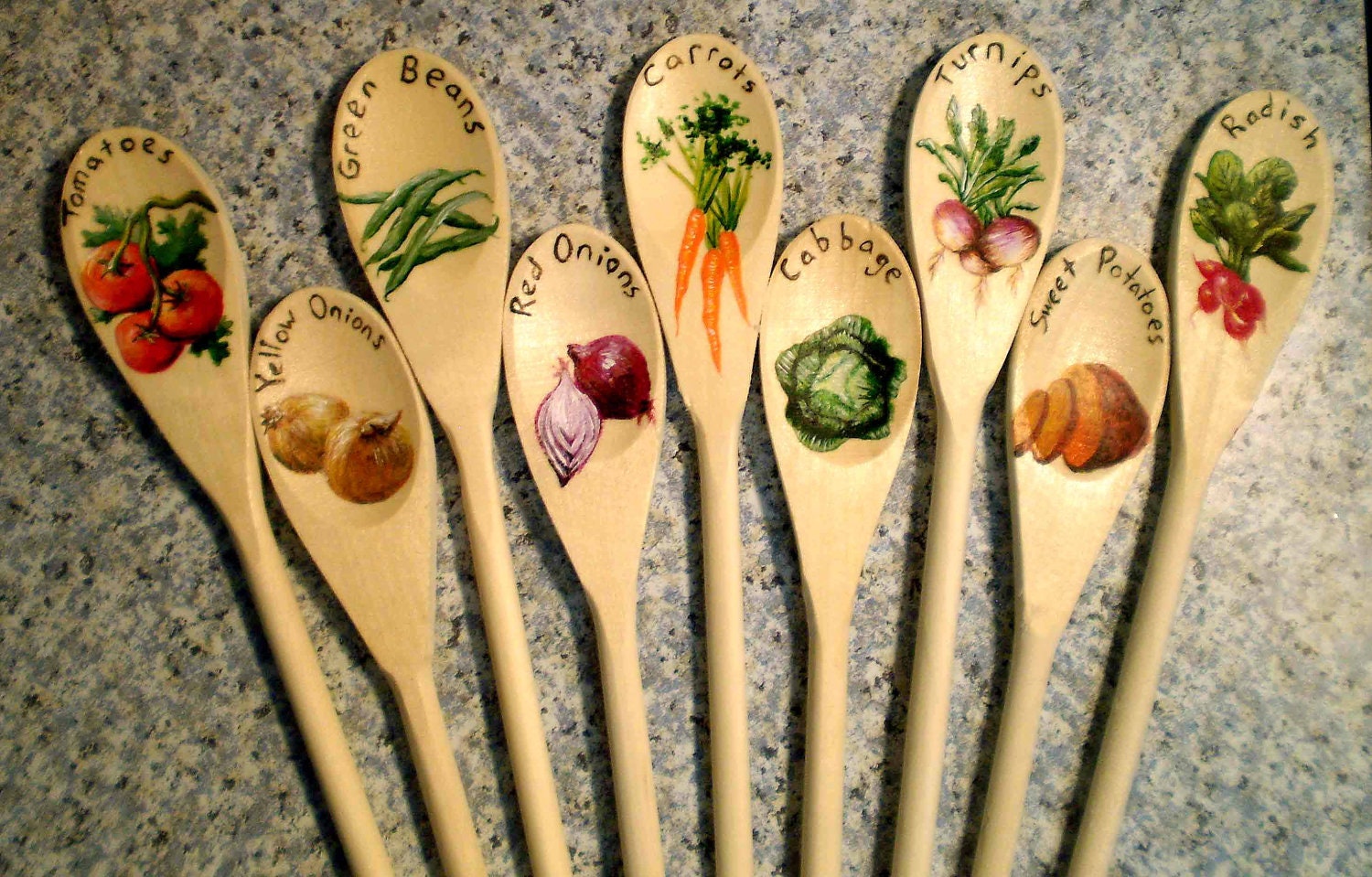 Custom Painted Garden Markers on Wooden Spoons