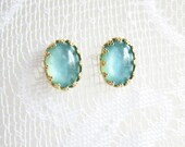 Turquoise and Gold Stud Earrings Turquoise Wedding Earrings Turquoise Studs Gold Plated Bridesmaid Gift Earrings Bridal Earrings