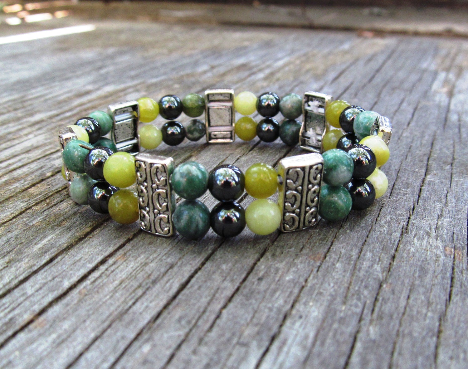 LUCK  happiness healing reiki charged gemstone magnetic therapy bracelet