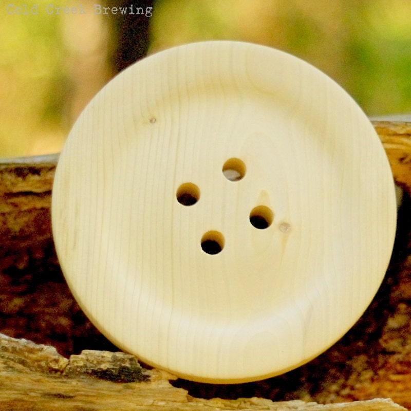 Large 8.5 Inch Wooden Button - Pottery Barn Style Wall Decor - Huge Wood Button- Wall Decor - Big Buttons