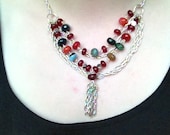 Agate and Silver Chain Necklace