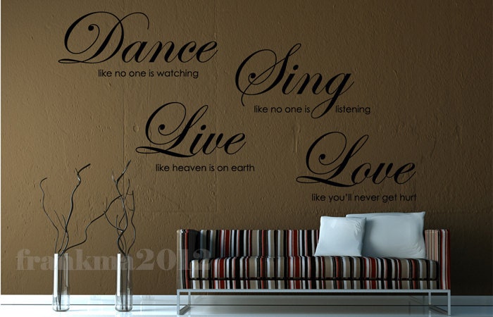 32"x44" (Medium) - Dance Like No One Is Watching - Wall Stickers Vinyl Quotes Wall Decals Wall Art Posters Murals Decoration