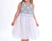 Flower girl  dress - Linen girl dress - Children clothing - Weddings clothing--Birthday girls dress