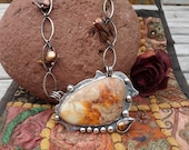 Orange Jasper and Chocolate Freshwater Pearl Necklace