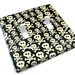Black and White Skull Double Light Switch Cover Decoration Rockabilly Style Punk Rock Nursery Teen Bedroom