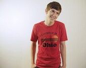 I'd Rather Be In Ohio Mens T-Shirt, Screenprinted Tshirt, Triblend Red, Vacation Tshirt
