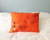 Handmade Embroidered Pillow - The Button Collector no. 81 (Button Bird Pillow) ON SALE