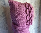 Crocodile stitch Hoodie Scarf, Scoodie, Hooded Scarf. Crochet.  Toddler/Young child.