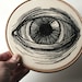Eye Embroidery Hand Stitched Illustration Wall Plaque Hoop Art