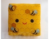 Decorative Pillow, Mini Pillow, Kawaii Print, Toy Pillow - Cuddly Beehive