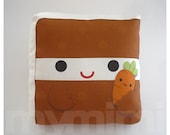 Decorative Pillow, Mini Pillow, Kawaii Print, Toy Pillow - Yummy Carrot Cake Slice