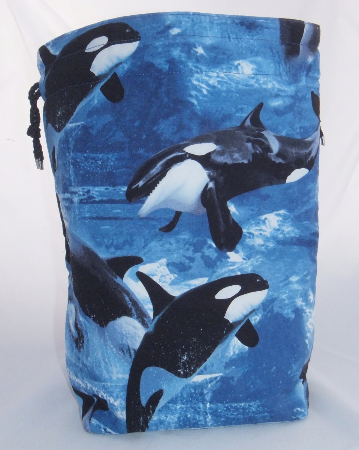 Little Sock Project Bag--Killer Whales