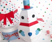Snowman, Snowgirl and Tree Treat Boxes Printable Paper Christmas Crafts
