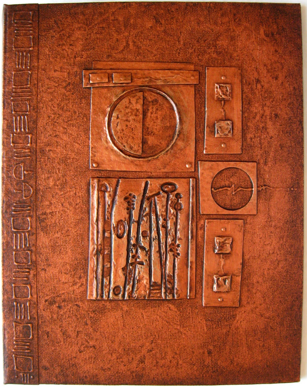 Refillable Journal Handmade Distressed Copper Lunar 9x7