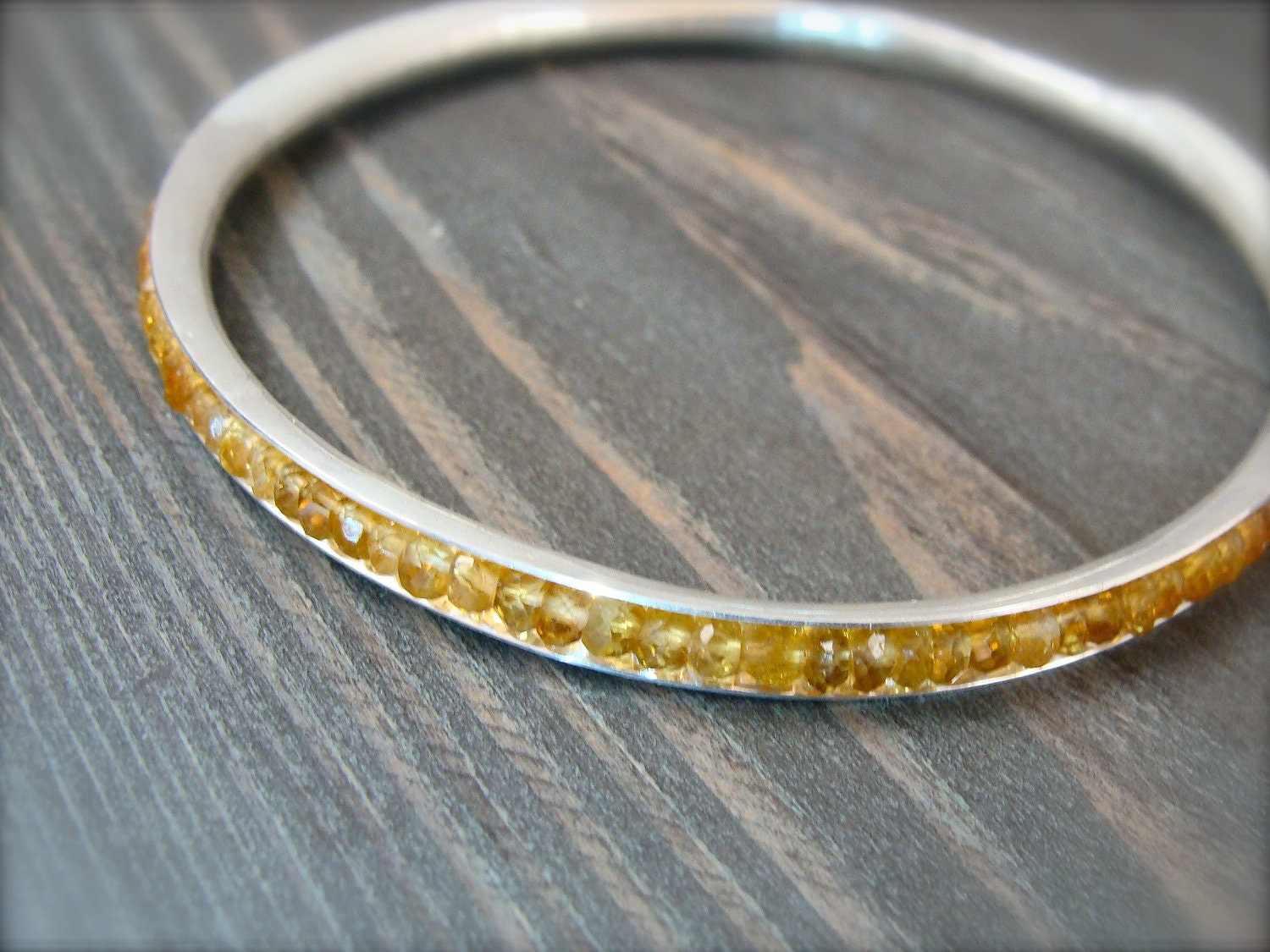 skinny gemstone bangle, citrine