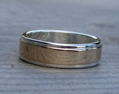 Recycled Sterling Silver and 14k Yellow Gold Layered Two-Tone Wedding Band, Affordable and Eco-Friendly, Made to Order