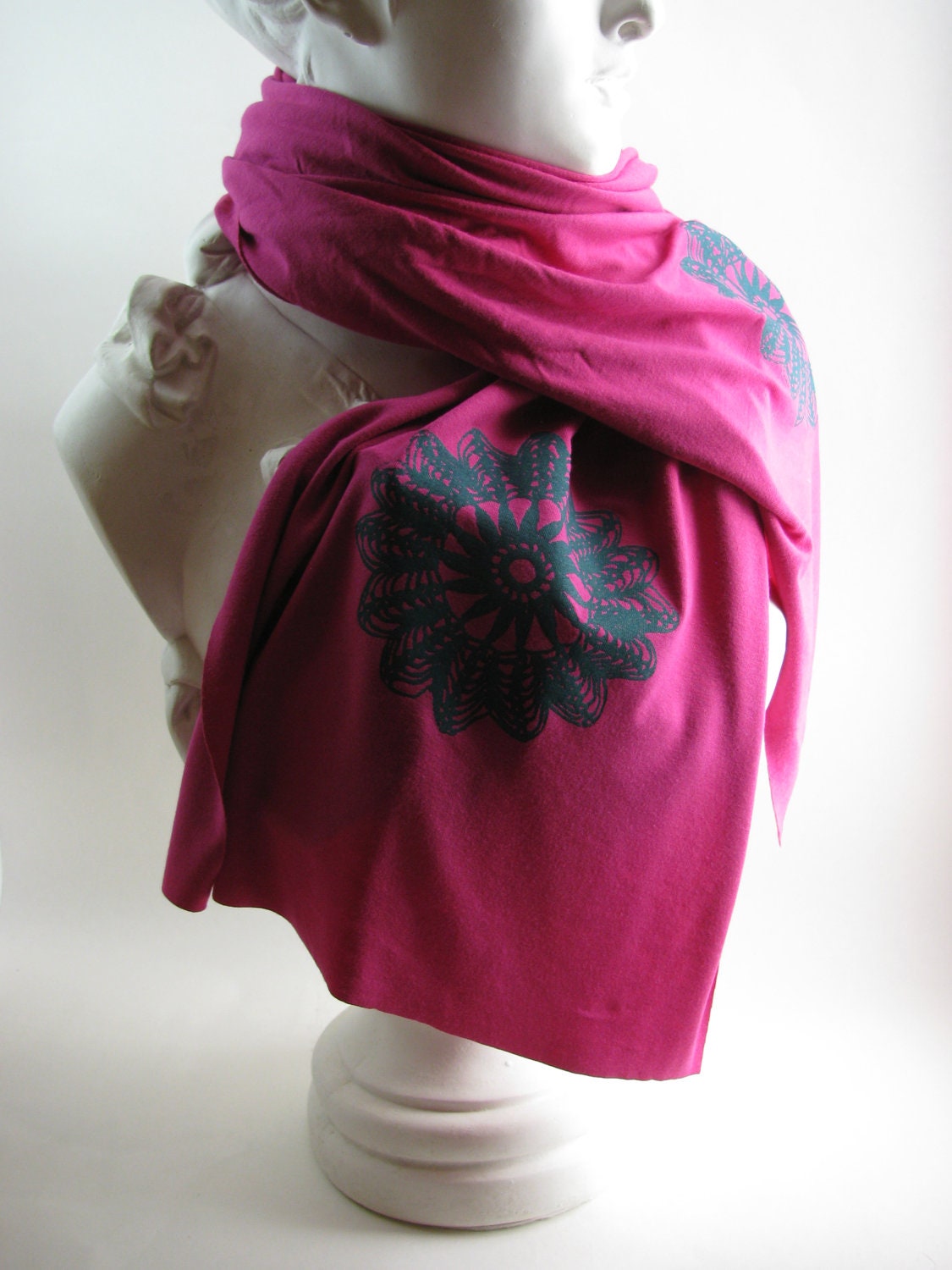 Screenprinted LACE jersey scarf