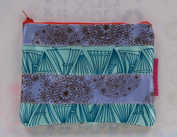 Luxe Ribbon Striped Zipper Pouch