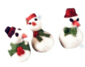 Needle Felting Kit, Handpainted fibers, snowman, snow woman