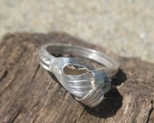 Holding Heart Silver African Ring