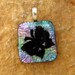 Dichroic Fused Glass Pendant, Butterfly Necklace, Fused Glass Pendant - Blue and Pink Butterfly Pendant