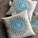 Lavender sachets -- crochet motif -- set of 2